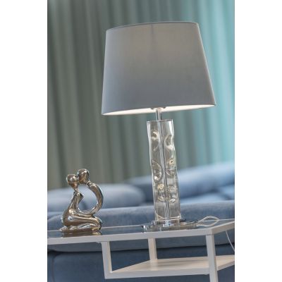 Argon Nancy lampa stołowa 1x15W błękitny/przeźroczysty/chrom 3844