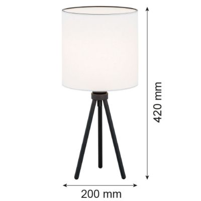 Argon Hilary lampa stołowa 1x15W czarny/biały 4083