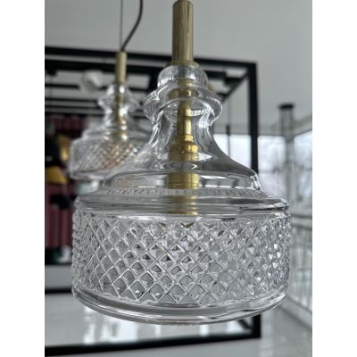 Argon Cruz lampa wisząca 1x7W przezroczysty/mosiądz 4198