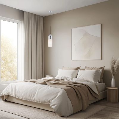 Argon Burgos lampa wisząca 1x15W opal mat/chrom 4211