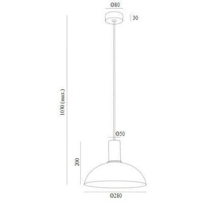 Argon Sines lampa wisząca 1x15W granat/mosiądz 4221