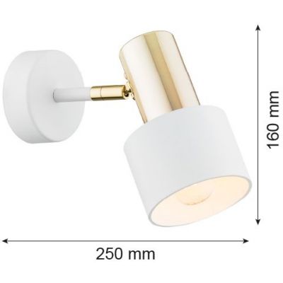 Argon Doria kinkiet 1x15W biały/mosiądz 4264