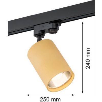Argon Bergen lampa do szynoprzewodów 1x15W złoty/czarny 4304