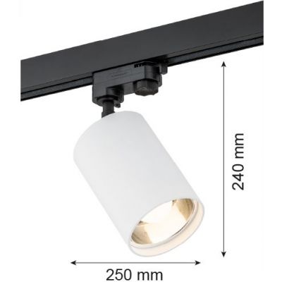 Argon Bergen lampa do szynoprzewodów 1x15W biały/czarny 4305