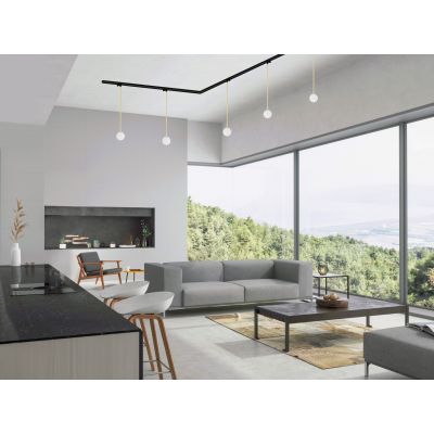 Argon Bang lampa do szynoprzewodów 1x6W opal mat/czarny 4308