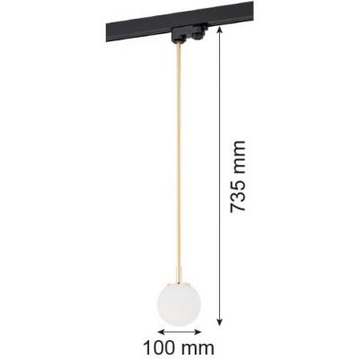 Argon Bang lampa do szynoprzewodów 1x6W opal mat/czarny 4308