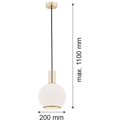 Argon Sagunto lampa wisząca 1x15W opal mat/mosiądz 4357