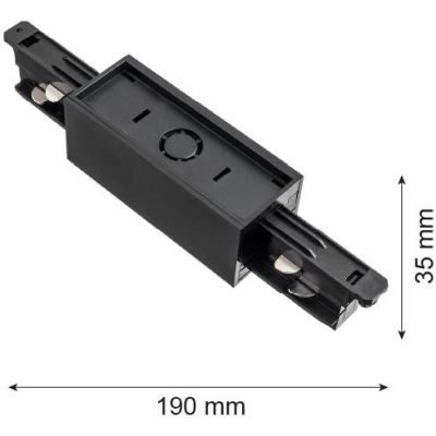 Argon T-Rack łącznik do szynoprzewodów prosty czarny 4364
