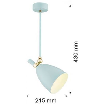 Argon Charlotte lampa podsufitowa 1x15W błękitny mat/mosiądz 4685