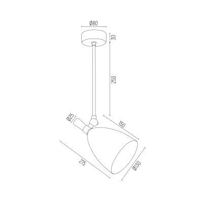 Argon Charlotte lampa podsufitowa 1x15W czarny/mosiądz 4686