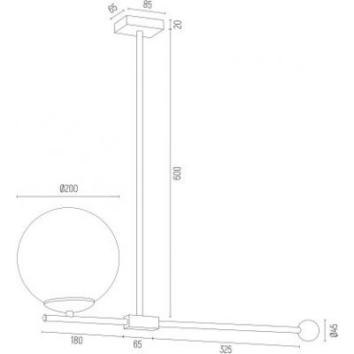 Argon Megan lampa podsufitowa 1x7W czarny/opal mat/mosiądz szczotkowany 4738