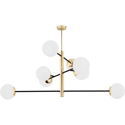 Argon Cameron lampa podsufitowa 8x15W opal mat/czarny/mosiądz 5041