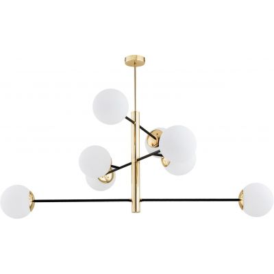 Argon Cameron lampa podsufitowa 8x15W opal mat/czarny/mosiądz 5041