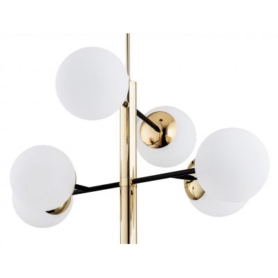 Argon Cameron lampa podsufitowa 8x15W opal mat/czarny/mosiądz 5041