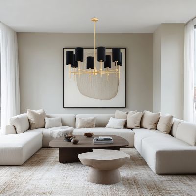 Argon Abruzzo lampa podsufitowa x7 W czarna-mosiądz 5052
