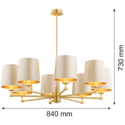 Argon Princeton lampa wisząca 8x15 W mosiądz 5071