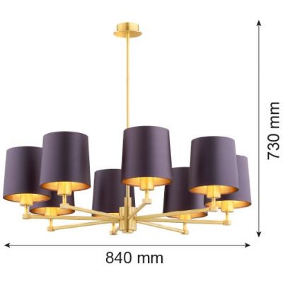 Argon Princeton lampa wisząca 8x15 W mosiądz 5072
