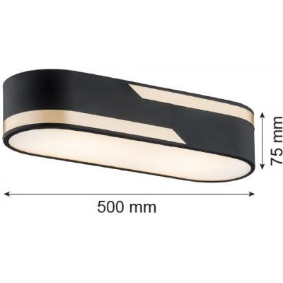 Argon Toni lampa podsufitowa 3x15W czarny/złoty 6001
