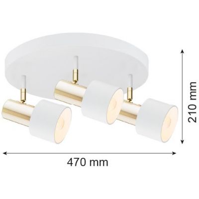 Argon Doria lampa podsufitowa 3x15W biały/mosiądz 6008