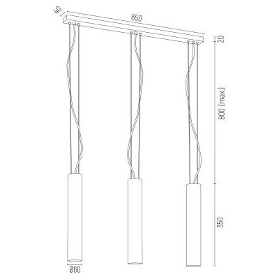 Argon Gomera Plus lampa wisząca 3x5W czarny/mosiądz 6113