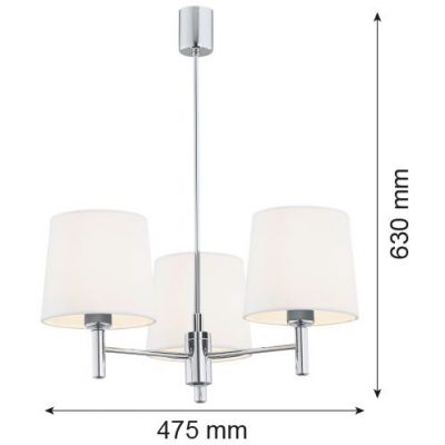 Argon Bolzano Plus lampa wisząca 3x15W biała/chrom 6114