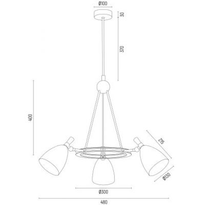 Argon Charlotte lampa wisząca 3x15W biała struktura/mosiądz 6148
