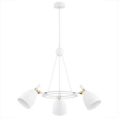 Argon Charlotte lampa wisząca 3x15W biała struktura/mosiądz 6148