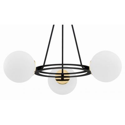 Argon Amalfi lampa wisząca 3x15W opal mat/czarny/mosiądz 6150