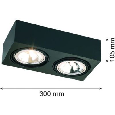 Argon Rodos lampa podsufitowa 2x6W czarny 617