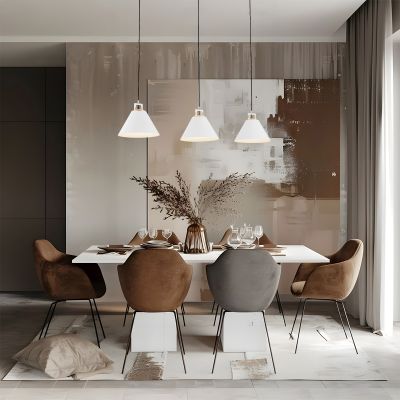 Argon Orte lampa wisząca 3x15W biały/mosiądz 6173