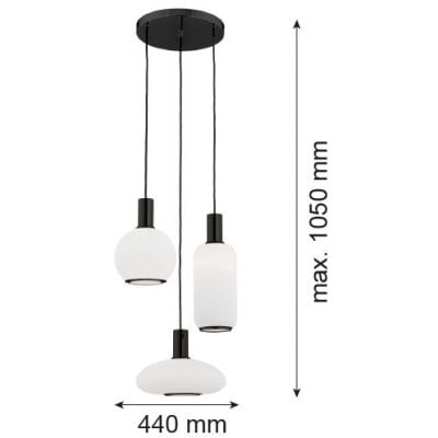 Argon Sagunto Plus lampa wisząca 3x15 W biała 6323