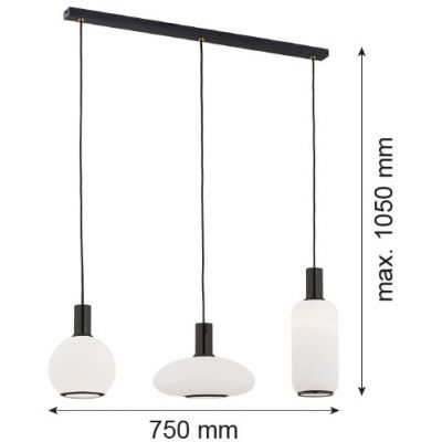 Argon Sagunto Plus lampa wisząca 3x15 W biała 6324