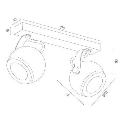 Argon Kos Plus lampa podsufitowa 2x5W czarny/mosiądz 7039