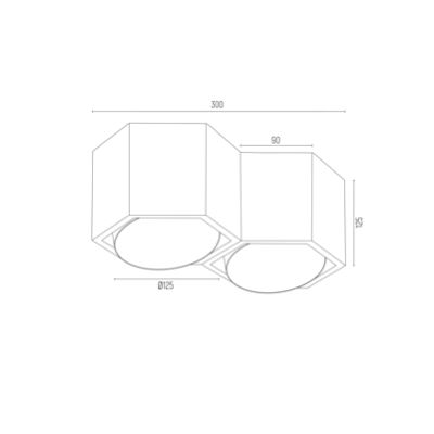 Argon Espresso lampa podsufitowa 2x6W czarny 720