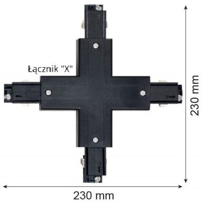 Argon T-Rack łącznik do szynoprzewodów typu X czarny 8041