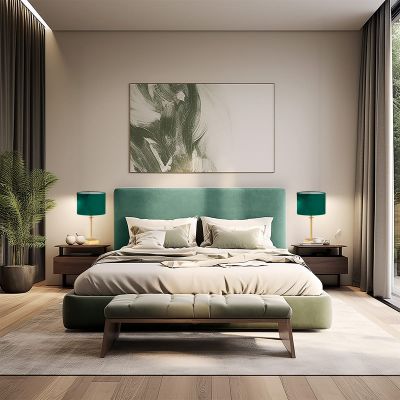 Argon Abbano lampa stołowa 1x15 W mosiądz-zielona 8106