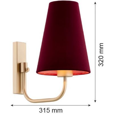 Argon Safiano kinkiet 1x15W bordowy/złoty 8313