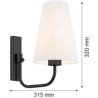 Argon Safiano kinkiet 1x15W biały/czarny 8376