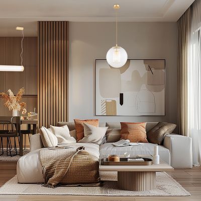 Argon Hampton lampa wisząca 1x90 W mosiądz-przezroczysta 8624