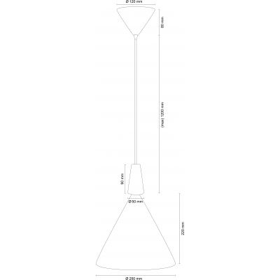 Argon Kegel lampa wisząca 1x15 W biała-drewno 8630