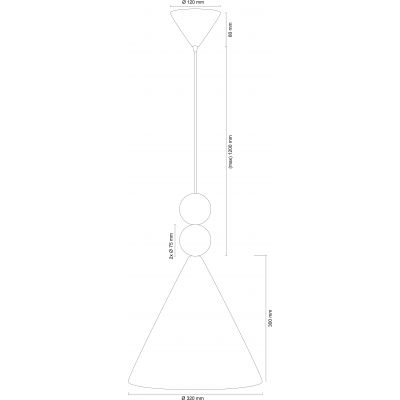 Argon Kegel lampa wisząca 1x15 W biała-drewno 8632