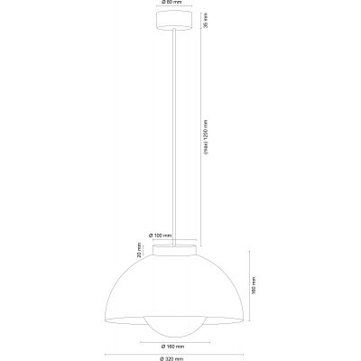 Argon Tre lampa wisząca 1x15 W drewno-opal 8634