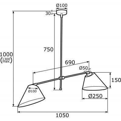 Argon Clava lampa podsufitowa 2x15W złoty/czarny 897