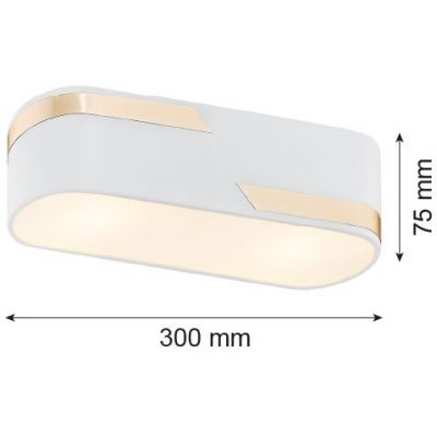 Argon Toni lampa podsufitowa 2x15W biały/złoty 906