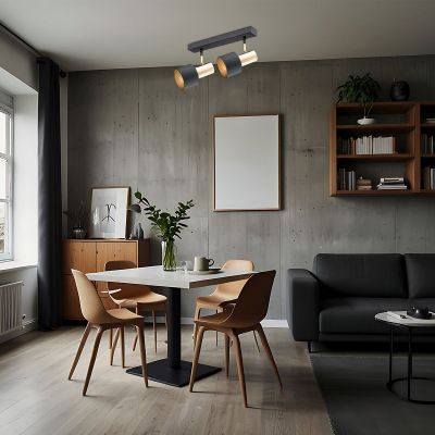 Argon Doria lampa podsufitowa 2x15W czarny/mosiądz 925