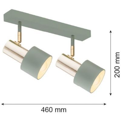 Argon Doria lampa podsufitowa 2x15W szałwia/mosiądz 926