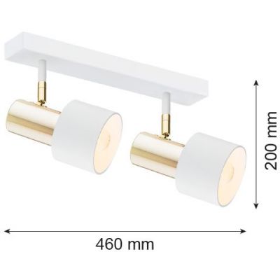 Argon Doria lampa podsufitowa 2x15W biały/mosiądz 927