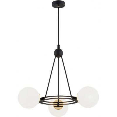 Argon Amalfi lampa wisząca 3x15W opal mat/czarny/mosiądz 6150