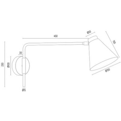 Argon Avalone kinkiet 1x15W biały/mosiądz 8007