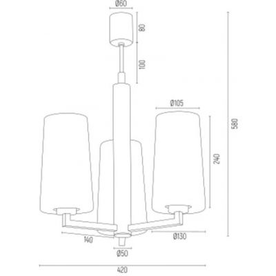 Argon Camelot lampa wisząca 3x15W biały/chrom 1224